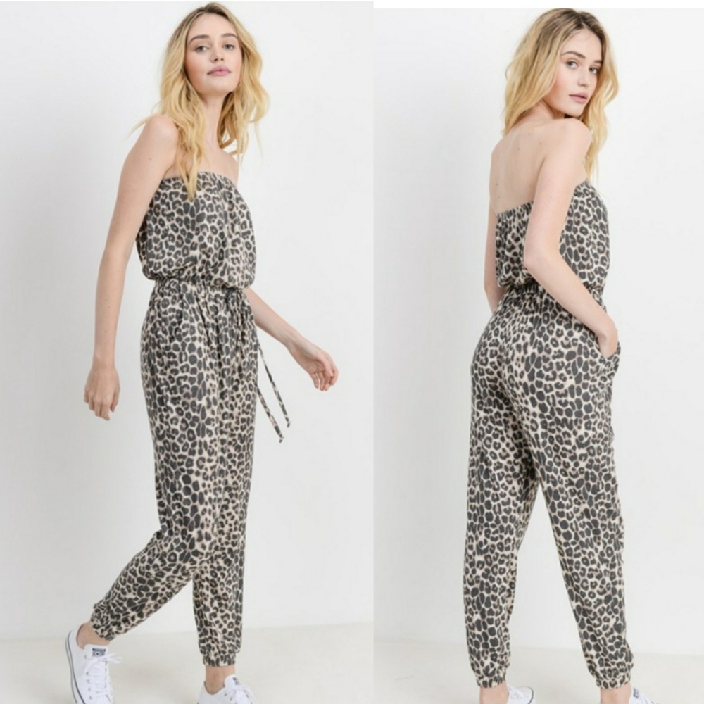 Leopard Knit Jumpsuit